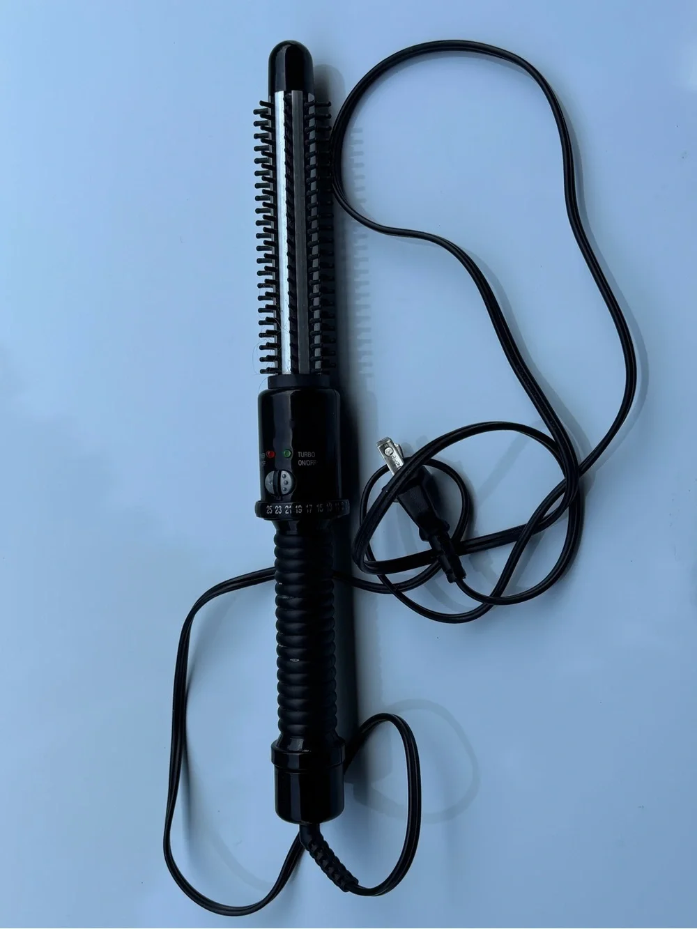 Black Heated Styling Brush - Electric Hair Hot Air Brush